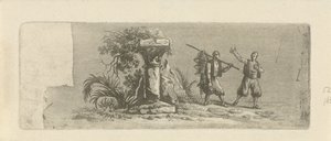 2 人のギリシャの漁師のいる風景 作： François Joseph Pfeiffer (II)