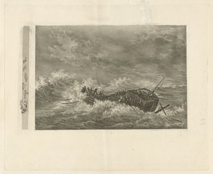 沈没船のある嵐の海 作： François Joseph Pfeiffer (II)