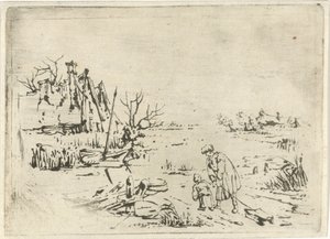 農場のある冬の風景 作： François Joseph Pfeiffer (II)