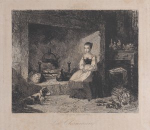コテージ ラ Chaumiere、1800-50。、1800-50。 作： François Jules Collignon