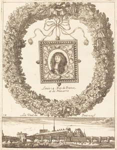 ポンヌフの眺め。 フランスとナバラの王ルイ14世 作： François Le Febvre