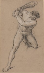 クラブを上げるヘラクレス: 「ヘラクレスとカクス」のための研究 作： François Le Moyne