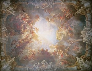 ヘラクレスの神格化、ヘラクレスのサロンの天井から、1733- 6 作： François Lemoyne