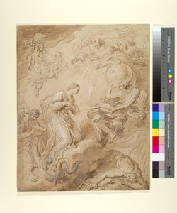 無原罪懐胎、c.1700-37（紙にインク、ウォッシュ、ガッシュ） 作： François Lemoyne