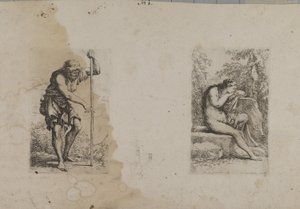 立っている男、杖を持つ--座っている女... 作： François Morel