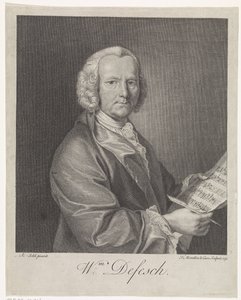 作曲家ウィレム・デ・フェッシュの肖像1687-1761、1751 作： François Morellon de La Cave