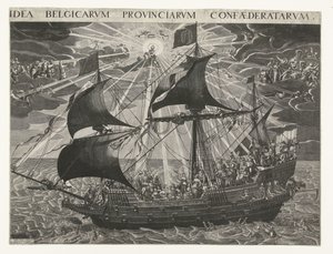 国家の船、1620年 ドルドレヒト会議後の幸福な国の寓意 Idea Belgicarum Provinciarum Confaederatarum (オブジェクトのタイトル) 作： François Schillemans