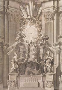 寺院の正面にある聖ペテロの椅子...アルバム「バシリ...」のプレート41、1666年以降。
