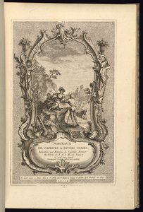 大小のコンパートメントを持つカルトゥーシュのデザイン 作： François de Cuvilliés the Elder