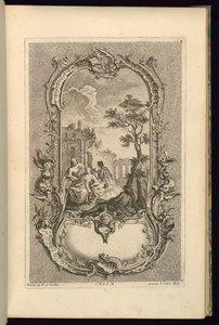 大小のコンパートメントを持つカルトゥーシュのデザイン 作： François de Cuvilliés the Elder