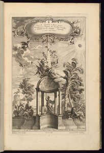 オベリスクと勝利を冠したミネルバのテンピエットのパネルのデザイン 作： François de Cuvilliés the Elder
