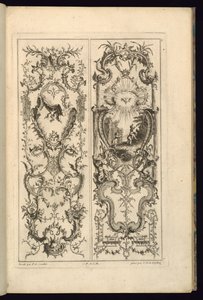 2 パネルのデザイン 作： François de Cuvilliés the Elder