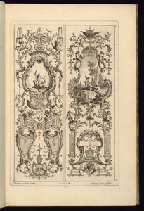 2 パネルのデザイン 作： François de Cuvilliés the Elder