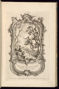 大小のコンパートメントを持つカルトゥーシュのデザイン 作： François de Cuvilliés the Elder