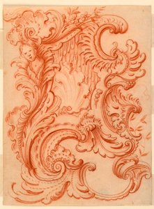ロカイユ エスカッションの図面 作： François de Cuvilliés the Elder