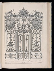 二重扉のある壁、Livre de Lambris (羽目板の書) 作： François de Cuvilliés the Elder