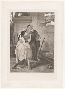 アンティゴネーに導かれる盲目のオイディプス 作： François de Meersman (signed by artist)