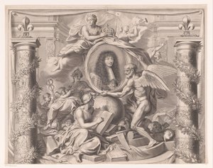 ルイ14世の寓意的肖像画（上部） 作： François de Poilly (I)