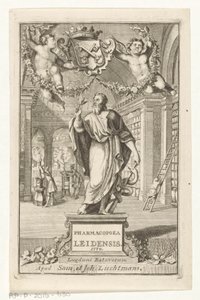アスクレピオス タイトル: S.n., Pharmacopoeia Leiden, 最大治安判事の権威によって設立, 1770 作： François van Bleyswijck
