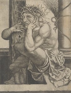 悲しみの人としてのキリスト、約。 1522-25。 作： Frans Crabbe van Espleghem