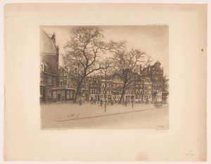 アムステルダムのノーダーマルクトの眺め Noordermarkt、アムステルダム (オブジェクトのタイトル) 作： Frans Everbag (signed by artist)
