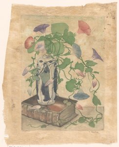 土器の花瓶のヒルガオ 作： Frans Everbag (signed by artist)