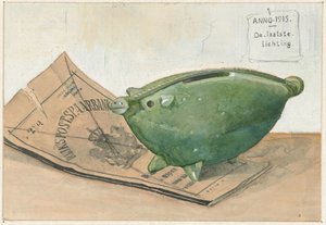 貯金箱と貯金通帳 作： Frans Everbag