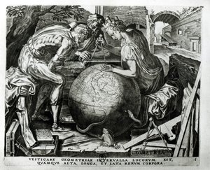 ヒエロニムスコックによって彫刻された幾何学（c.1510-70） 作： Frans Floris