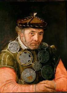 ギルド役員の肖像 - フランツ・フローリス（1519-1570）。木に油彩、1565年頃。寸法：63,7x49,2 cm。ヴィエンヌ美術史博物館 作： Frans Floris