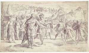 川を渡るイスラエルの人々 ジョシュアの歴史、? (4?) (シリーズタイトル) 作： Frans Francken (I)