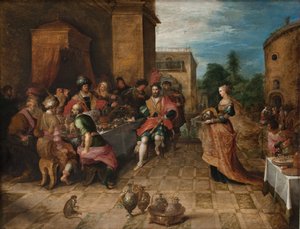 ヘロデの饗宴。 サロメ、洗礼者ヨハネの首を差し出す 作： Frans Francken d.Y.
