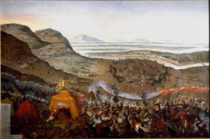 1683 年 12 月 9 日、カーレンベルグの丘でのウィーンの戦いの眺め 作： Frans Geffels