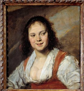 フランツ・ハルス・ザ・エルダー（1581/1585-1666）のボヘミアン・ペインティング 1628 Dim.0.58 x 0.52 m - ジプシーの女 - フランツ・ハルス（1582/3-1666）の絵画、パネルに油彩（58 x 52 cm）、1628-1630年頃 -。