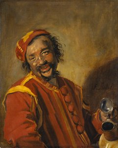 Peeckelhaeringhとして知られている水差しを持つ男の笑顔 作： Frans Hals