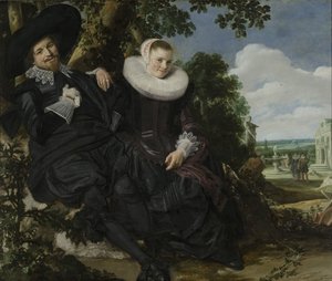 カップルの肖像、おそらくアイザック・アブラハムス・マッサとビアトリクス・ファン・デル・レン、1622年頃（キャンバスに油彩） 作： Frans Hals
