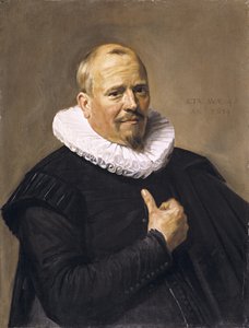 男の肖像、1634年（オークパネルに油彩） 作： Frans Hals