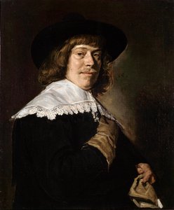 手袋をはめた若い男の肖像、c1650。 作： Frans Hals