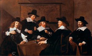 ハーレムのホスピス・聖エリザベスの摂政たち フランツ・ハルス（1580年頃～1666年）の絵画 1641年 Sun.252x153 cm ハーレム、ハルス・ハルス美術館 オランダ 作： Frans Hals