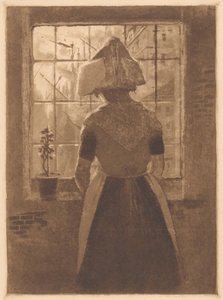 窓の前のゼーラント州の少女 作： Frans Hermesdorf