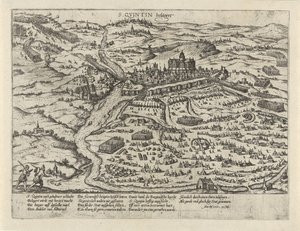 サンカンタン包囲戦、1557年 S. Quintin belägert (オブジェクトのタイトル) シリーズ 2: オランダの出来事、1555-1558 (シリーズ タイトル) 作： Frans Hogenberg