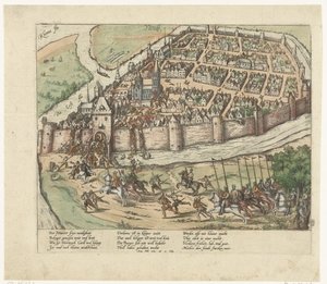 ノイスの占領、1585 シリーズ 9: オランダとドイツの出来事、1583 年から 1587 年 (シリーズのタイトル) 作： Frans Hogenberg