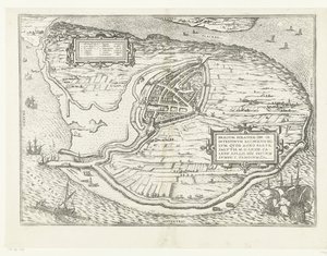 カールト・ヴァン・ヘット・アイランド フォルネ・エン・プラッテグロンド・ヴァン・ブリーレ、1572年 ブリリウム、オランダ opp. 救いの西暦72年の勝利の年に起こったオランダの内戦のために 4月の暑さで、彼はここで有名になりました（オブジェクトのタイトル）