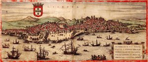 タウンズワールドからのリスボンとテージョ川の眺め、1572年