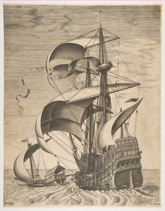 シリーズセーリングベス...、1561〜65から、ゲラを伴う外洋での武装した3マスター。 作： Frans Huys