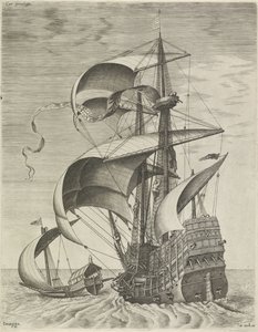 ガレー船に護衛された軍艦 帆船（シリーズタイトル） 作： Frans Huys