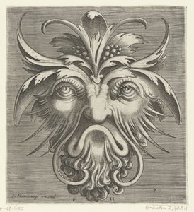 カールしたあごひげのマスク Pourtraicture ingenious de plusieurs facons de masques… (シリーズタイトル) 作： Frans Huys