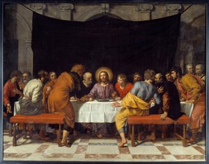 使徒たちを取り囲むセネのキリスト。フランソワ・ポルビュス・ル・ジューン（Francois (Franz) Porbus）の絵画 作： Frans II Pourbus