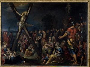 十字架上の聖アンドリュー（銅に油彩） 作： Frans II the Younger Francken