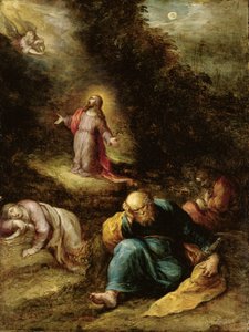 庭の苦悶（金で高められた銅の油） 作： Frans II the Younger Francken