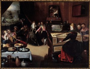 宮廷人の放蕩児 フランソワ(フランツ)・プールビュス・ラ・エイヌ(1545-1581) (ec.flam.)の絵画 16世紀 ニームのボザール美術館 作： Frans I Pourbus